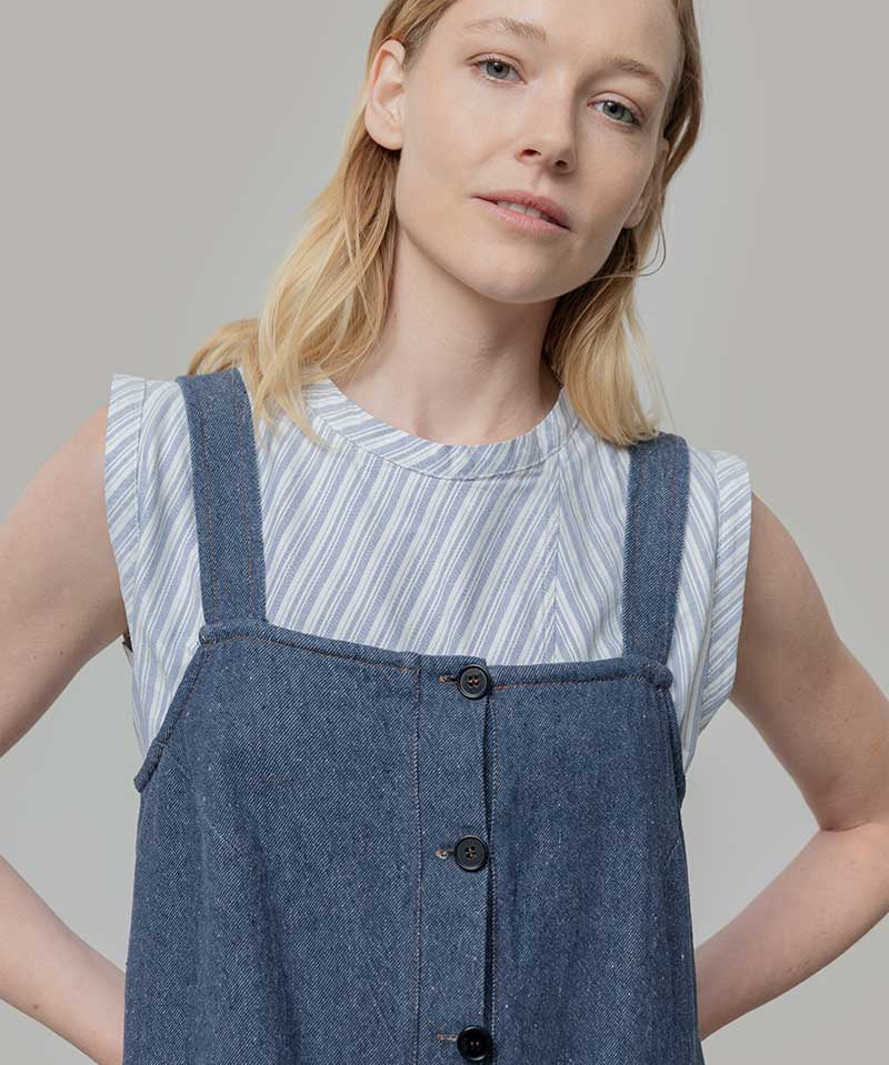 Abito Salopette Donna Jeans Deadstock Bruna - Rifò Lab Moda circolare made in Italy