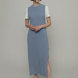 Vestito Donna Cotone Rigenerato Camilla Blu Azzurro - Rifò Lab Moda circolare made in Italy