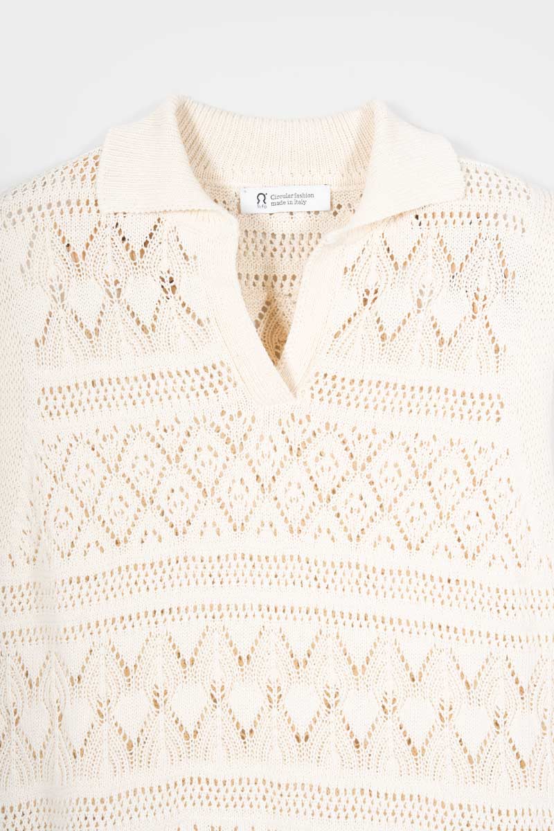 Vestito Estivo in Maglia Donna Cotone Abito Crochet Daniela  - Rifò Lab Moda circolare made in Italy