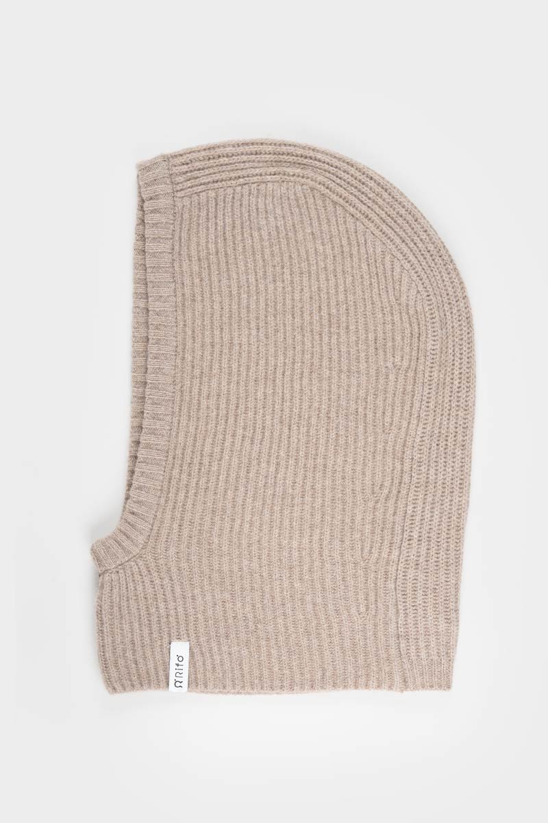 Balaclava Cashmere Donna Uomo Riciclato Beige Marika - Rifò Lab Moda circolare made in Italy