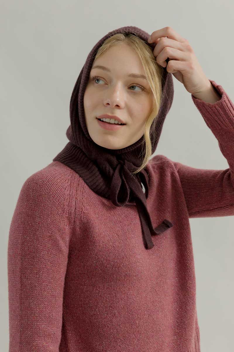 Balaclava Donna Cashmere con Lacci Magda - Rifò Lab Moda circolare made in Italy