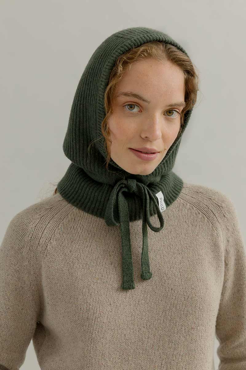 Balaclava Donna Uomo Cashmere con Lacci Magda - Rifò Lab Moda circolare made in Italy