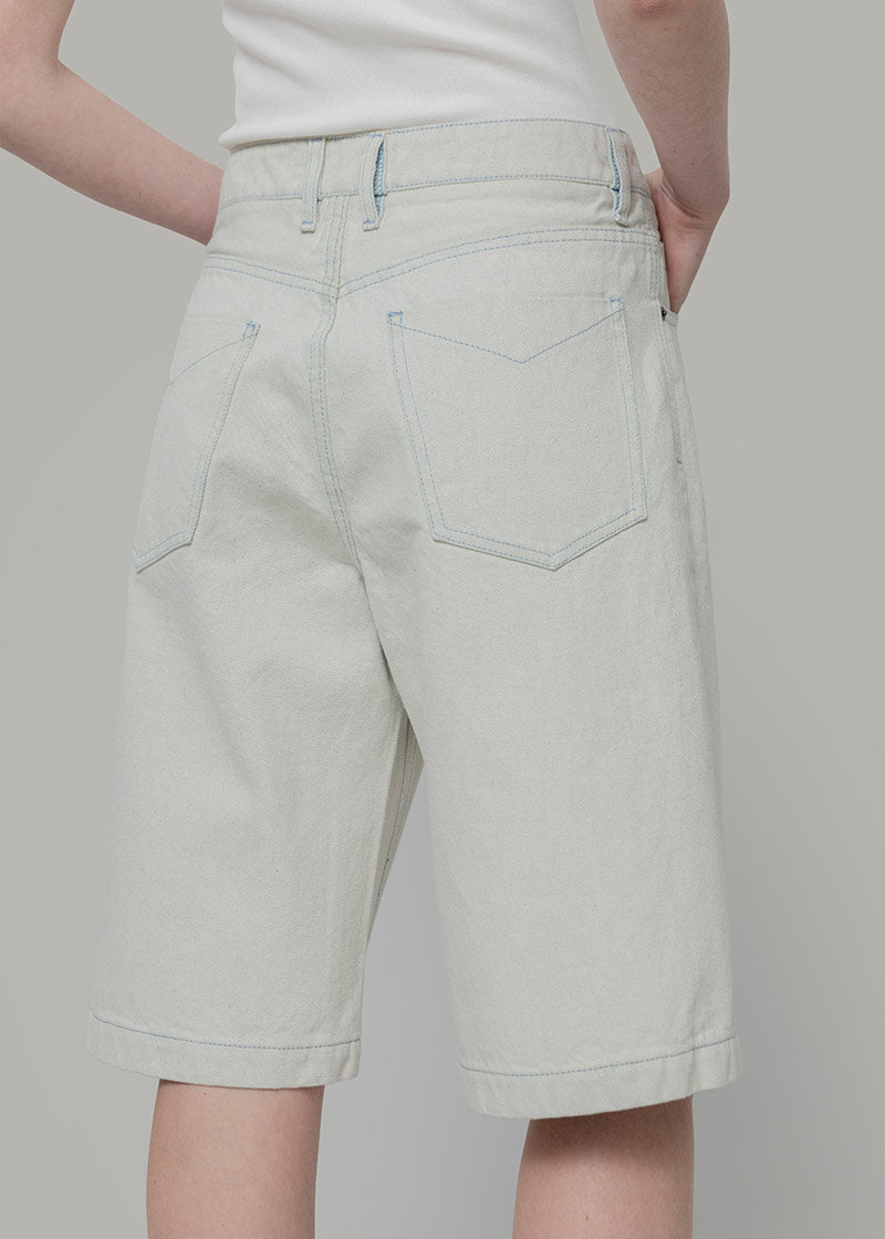 Jorts Donna Denim Rigenerato Lea Bianco Ecrù - Rifò Lab Moda circolare made in Italy