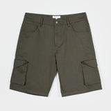 Pantaloni Bermuda Uomo Cargo Cotone Blu Verde Militare - Rifò Lab Moda circolare made in Italy