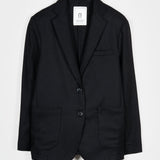 Blazer Donna Nero Giacca Lana Monopetto Brenda - Rifò Lab Moda circolare made in Italy