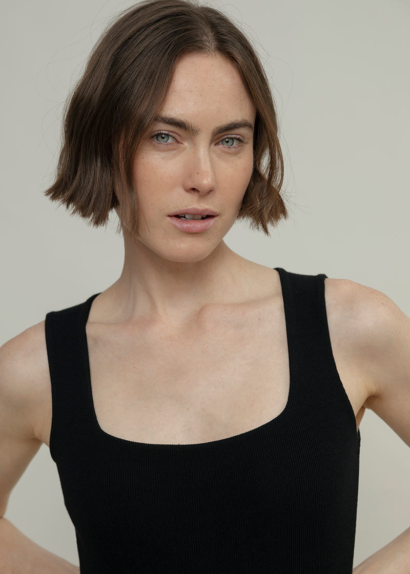 Body Donna Cotone Rigenerato Iolanda Nero - Rifò Lab Moda circolare made in Italy