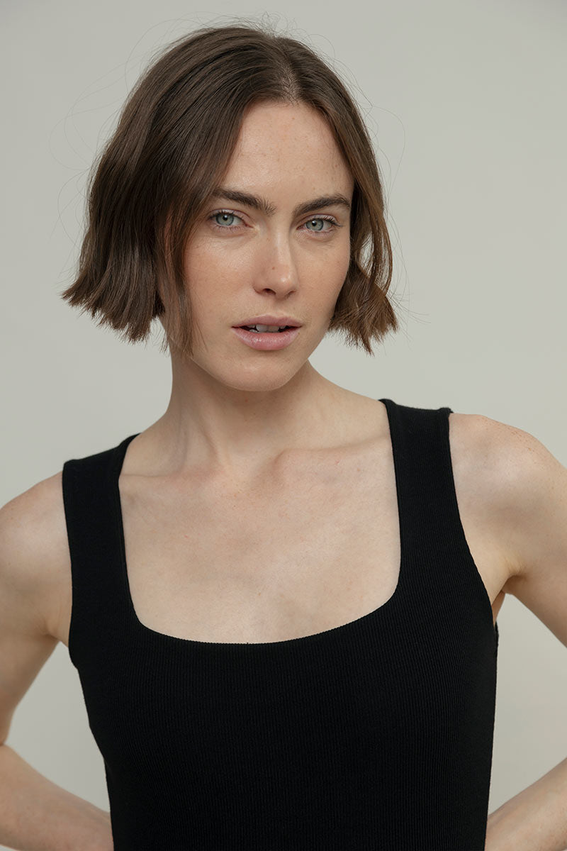 Body Donna Cotone Rigenerato Iolanda Nero - Rifò Lab Moda circolare made in Italy