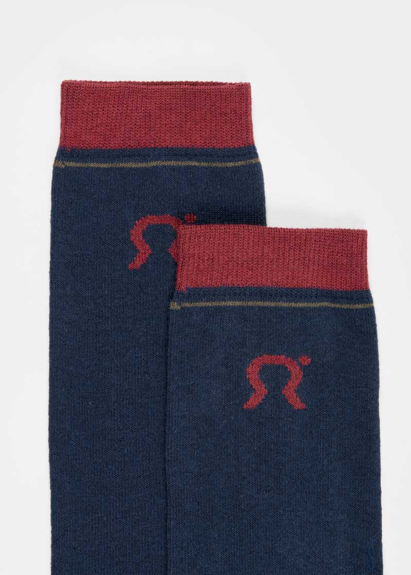 Calzini Lunghi Donna e Uomo Cotone Blu Tino - Rifò Lab Moda circolare made in Italy