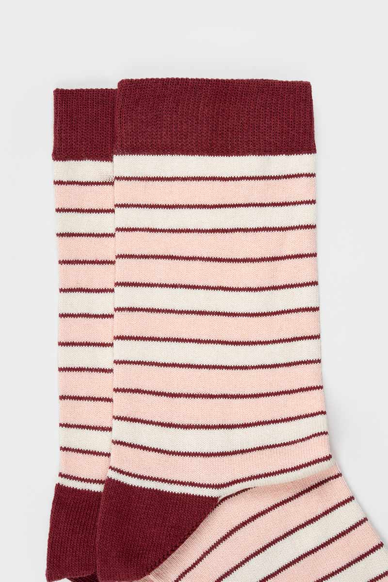 Calzini Cotone Donna e Uomo Righe Beige Nello - Rifò Lab Moda circolare made in Italy