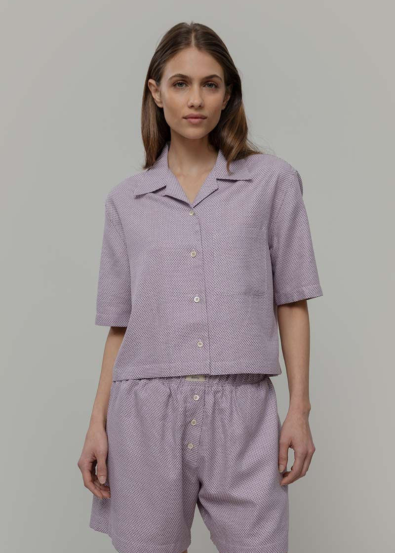 Camicia Bowling Inghirami Marta Violetto - Rifò Lab Moda circolare made in Italy