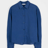 Camicia Donna Cotone Blu Dead stock Florence - Rifò Lab Moda circolare made in Italy