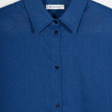 Camicia Donna Cotone Blu Dead stock Florence - Rifò Lab Moda circolare made in Italy