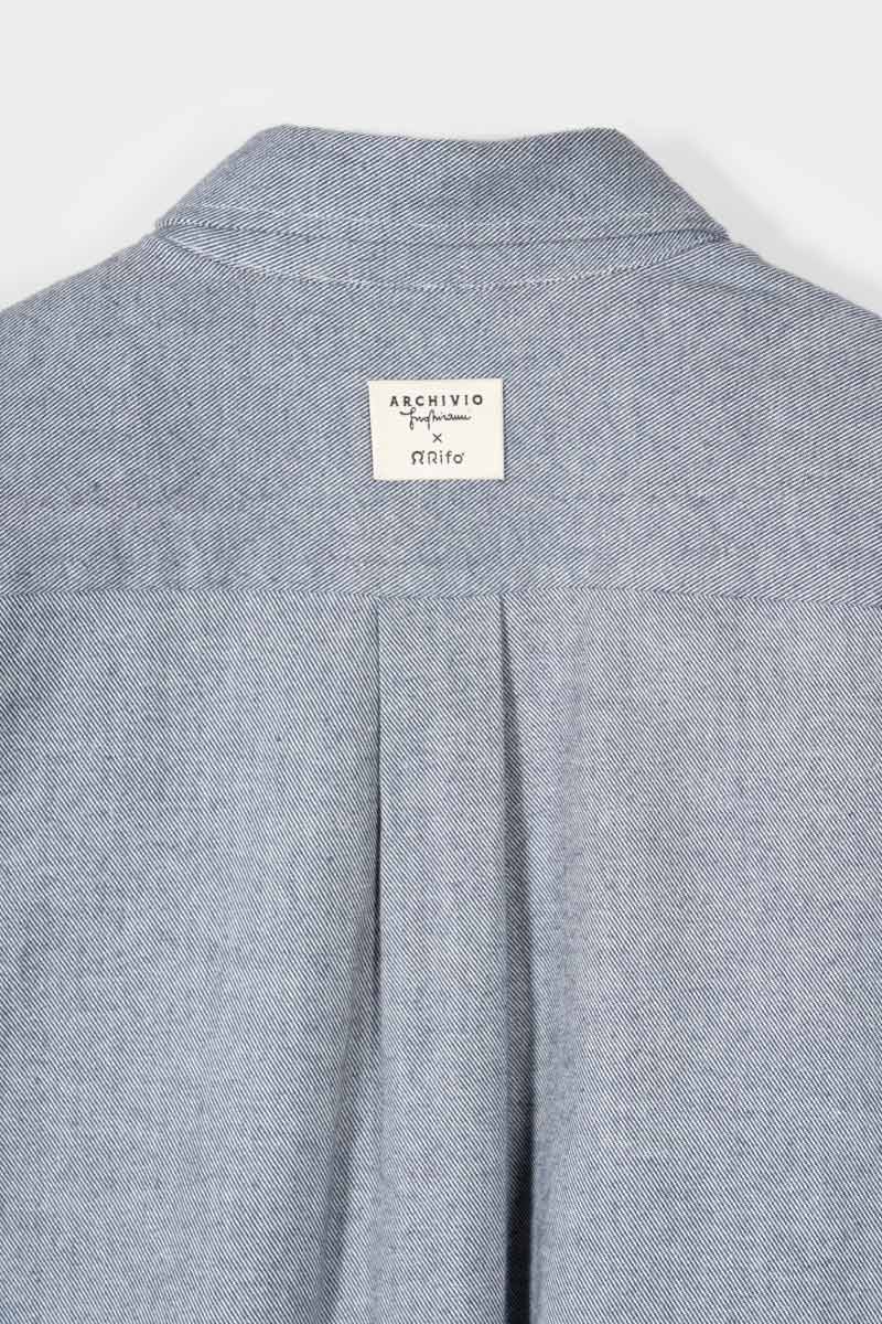 Camicia Uomo Elegante Azzurra Cotone Oxford Manlio - Archivio Inghirami x Rifò moda circolare made in Italy 