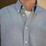 Camicia Uomo Elegante Azzurra Cotone Oxford Manlio - Archivio Inghirami x Rifò moda circolare made in Italy 