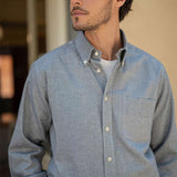 Camicia Uomo Elegante Azzurra Cotone Oxford Manlio - Archivio Inghirami x Rifò moda circolare made in Italy 