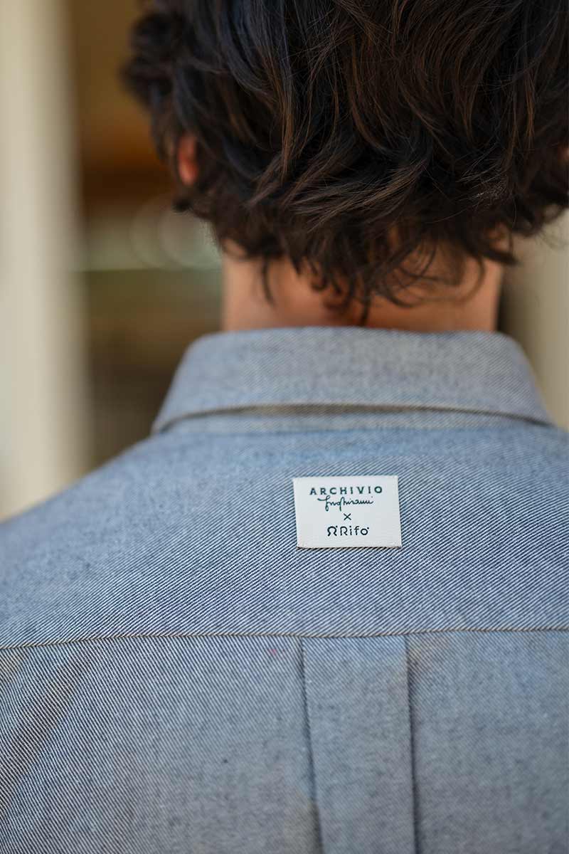 Camicia Uomo Elegante Azzurra Cotone Oxford Manlio - Archivio Inghirami x Rifò moda circolare made in Italy 