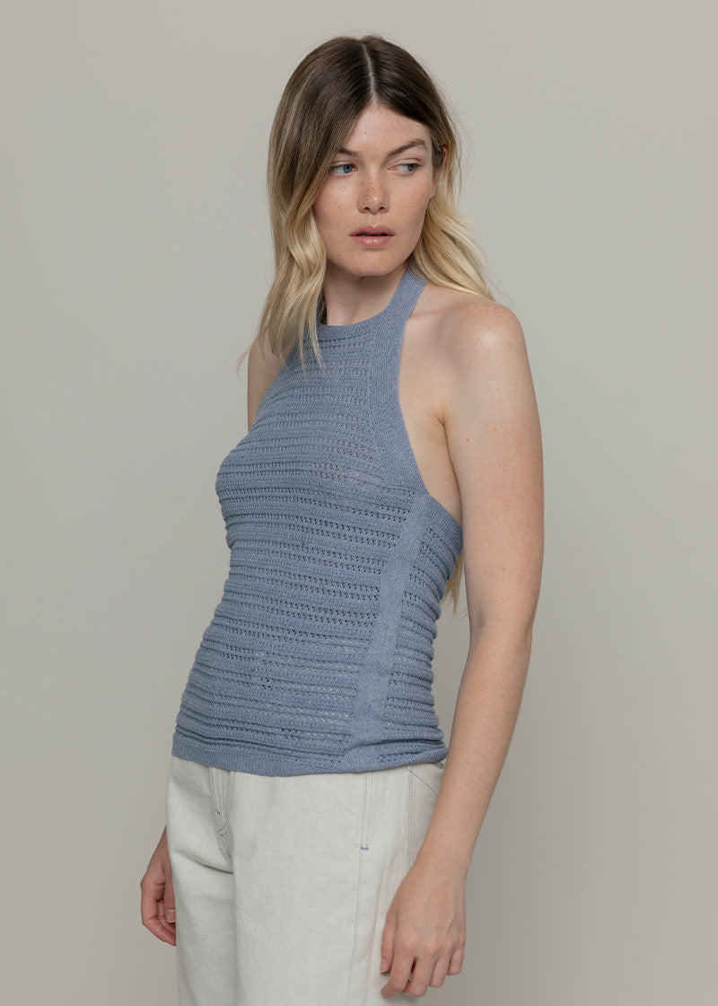 Canotta Donna Cotone Rigenerato Nilla Blu