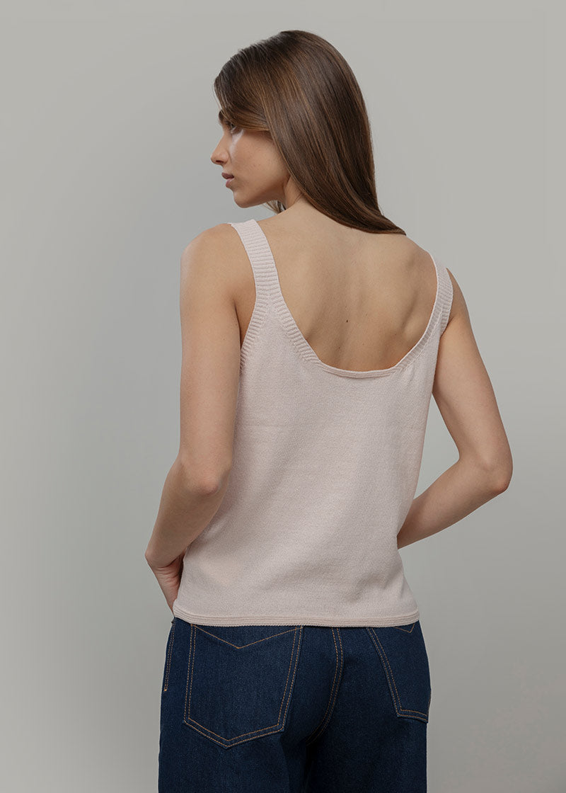Canotta Donna Cotone Rigenerato Maila Rosa - Rifò Lab Moda circolare made in Italy