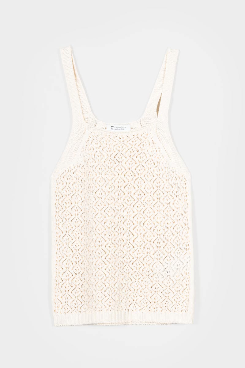 Tank Top Crochet Cotone Riciclato Donna Marilù - Rifò Lab Moda circolare made in Italy