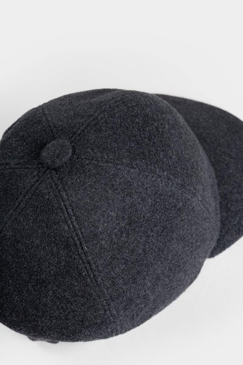 Cappello Baseball Panno Lana Rigenerata Ted Grigio - Rifò Lab Moda circolare made in Italy