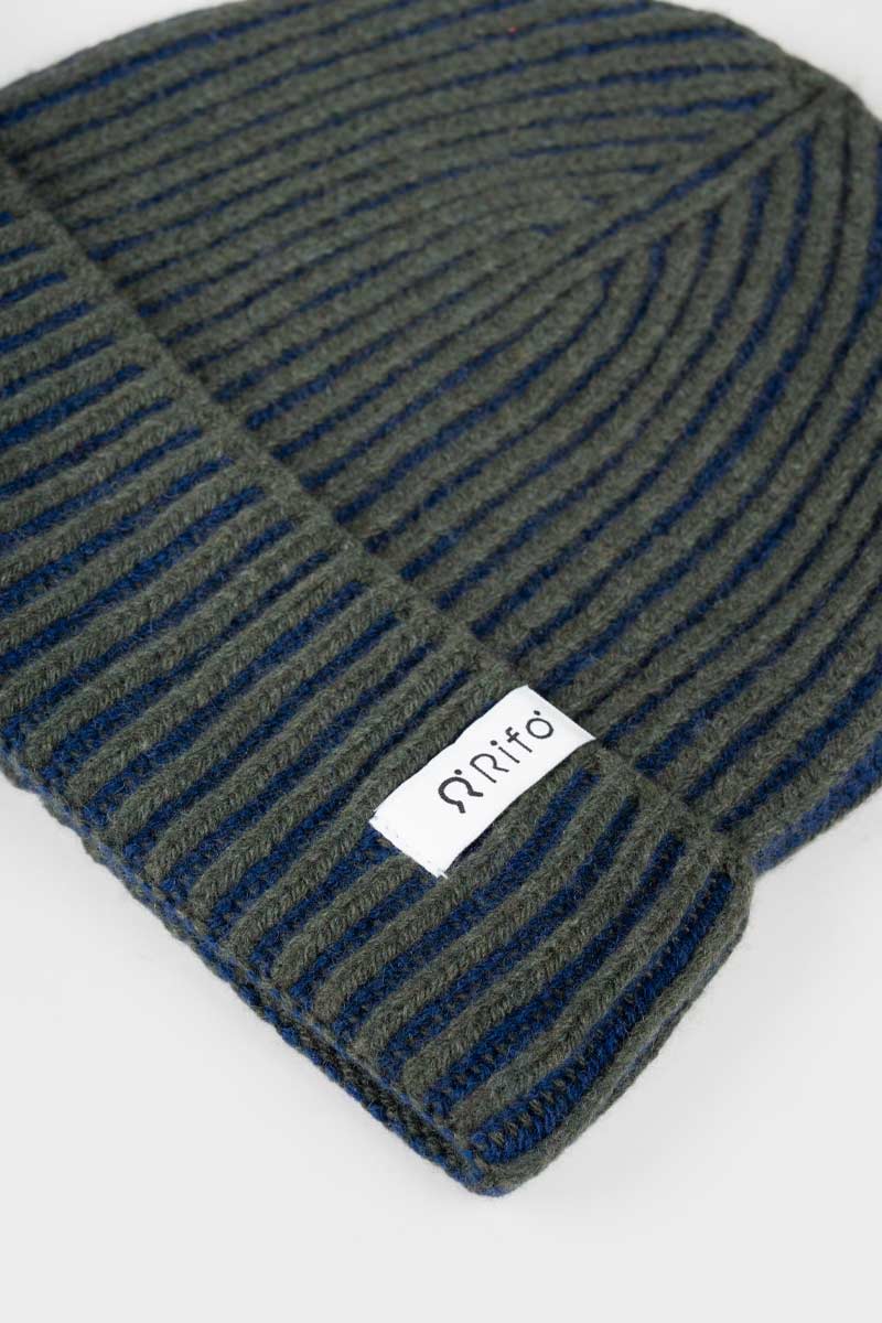 Beanie Cappello Uomo e Donna Cashmere Verde Blu Marrone Teo - Rifò Lab Moda circolare made in Italy