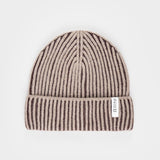 Beanie Cappello Uomo e Donna Cashmere Beige Marrone Teo - Rifò Lab Moda circolare made in Italy