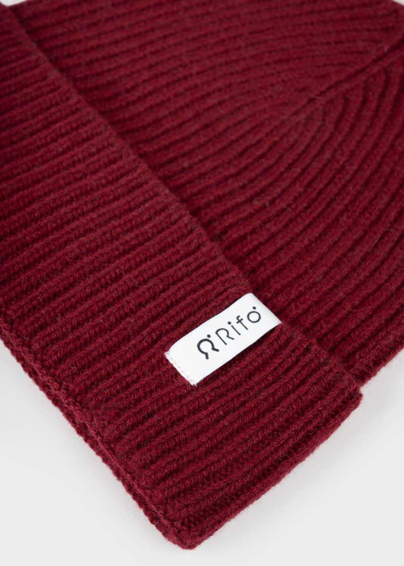 Cappello Uomo e Donna Cashmere Rosso Marcello - Rifò Lab Moda circolare made in Italy