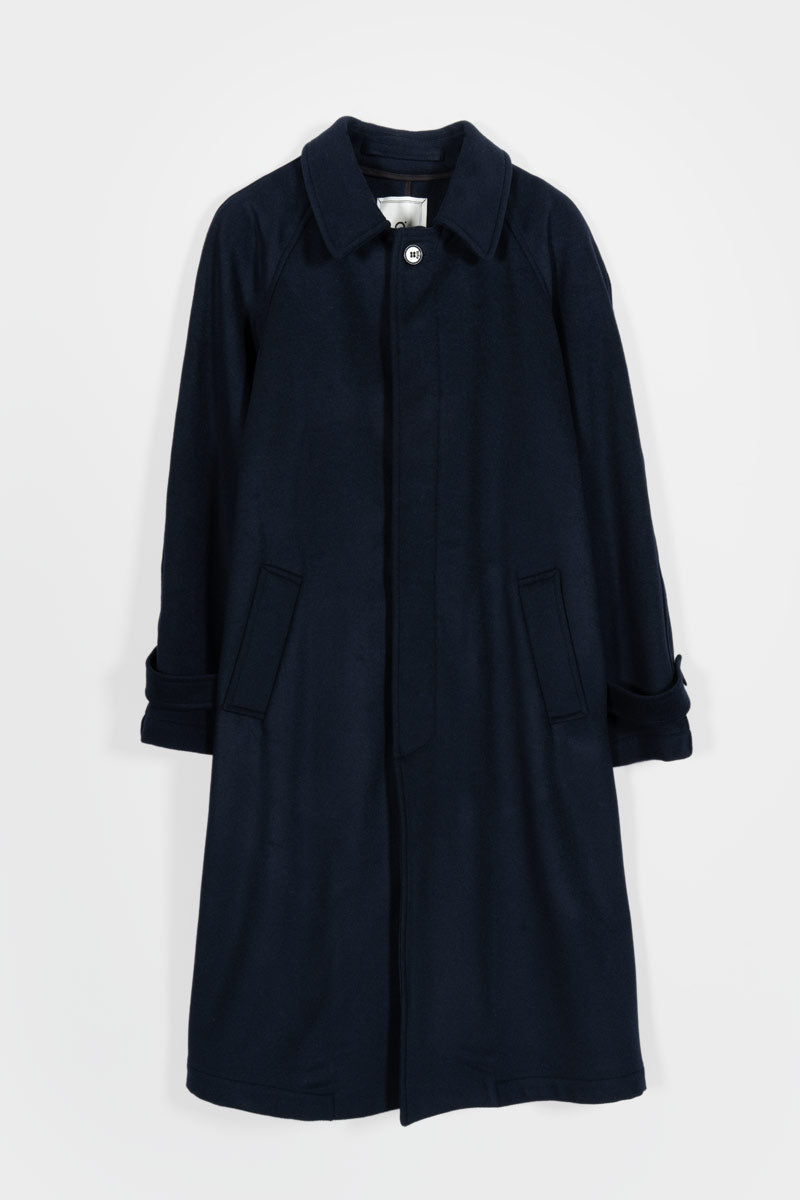 Cappotto Lungo Donna Lana Rigenerata Helga Blu - Rifò Lab Moda circolare made in Italy 