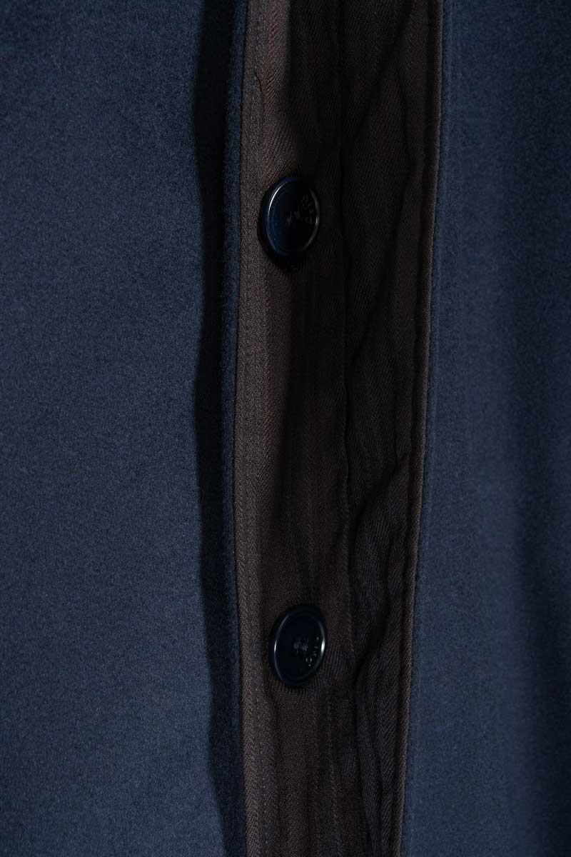 Cappotto Lungo Donna Lana Rigenerata Helga Blu - Rifò Lab Moda circolare made in Italy 
