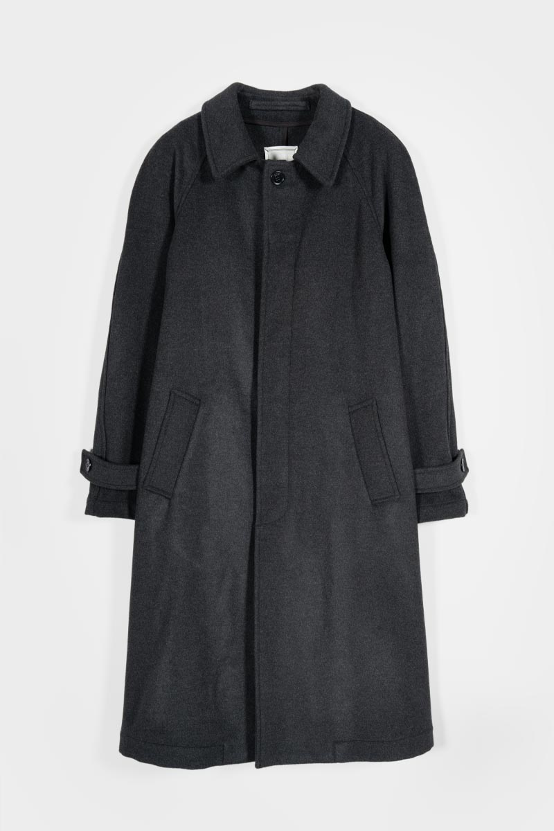 Cappotto Lungo Donna Lana Rigenerata Helga Grigio Scuro - Rifò Lab Moda circolare made in Italy 