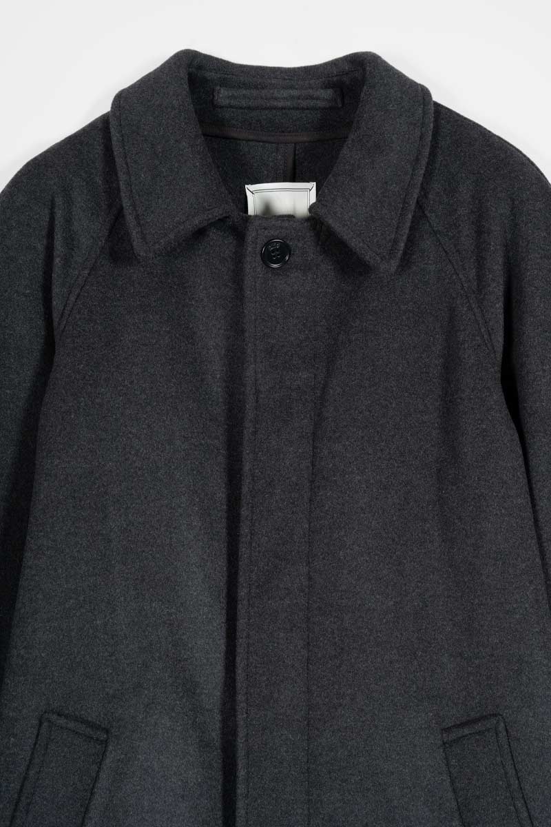 Cappotto Lungo Donna Lana Rigenerata Helga Grigio Scuro - Rifò Lab Moda circolare made in Italy 