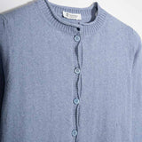 Cardigan Donna Manica Media Cotone Rigenerato Leda Blu Azzurro