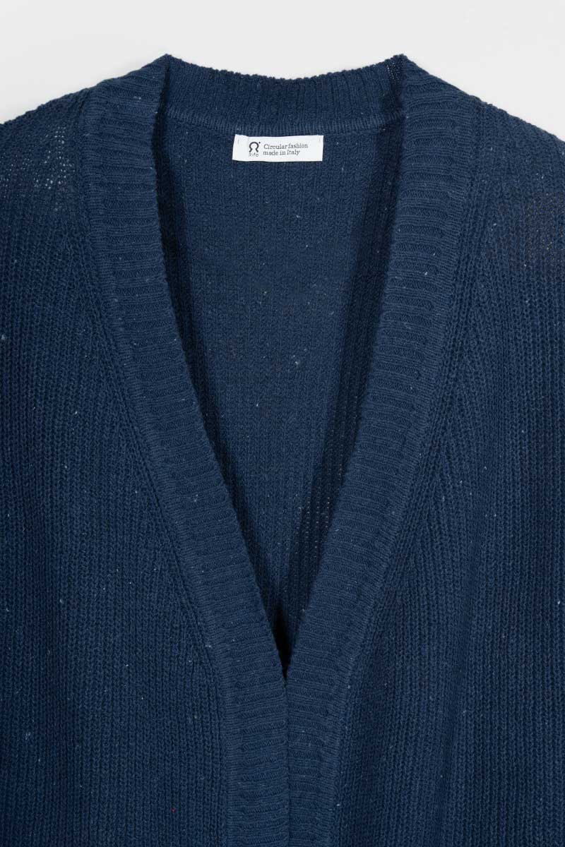 Blu Baltico | Cardigan Cotone Donna Jeans Rigenerato
