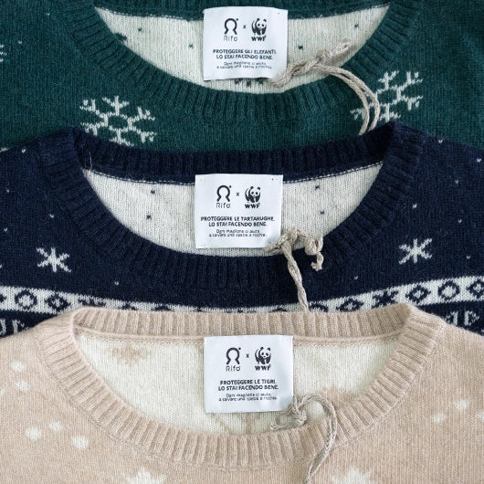 Collaborazioni prodotti aziendali sostenibili personalizzati rifo x wwf Rifo Moda Circolare Made in Italy.webp