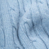 Coperta Lana e Cashmere Rigenerato Azzurra Elide - Rifò Lab Moda circolare made in Italy