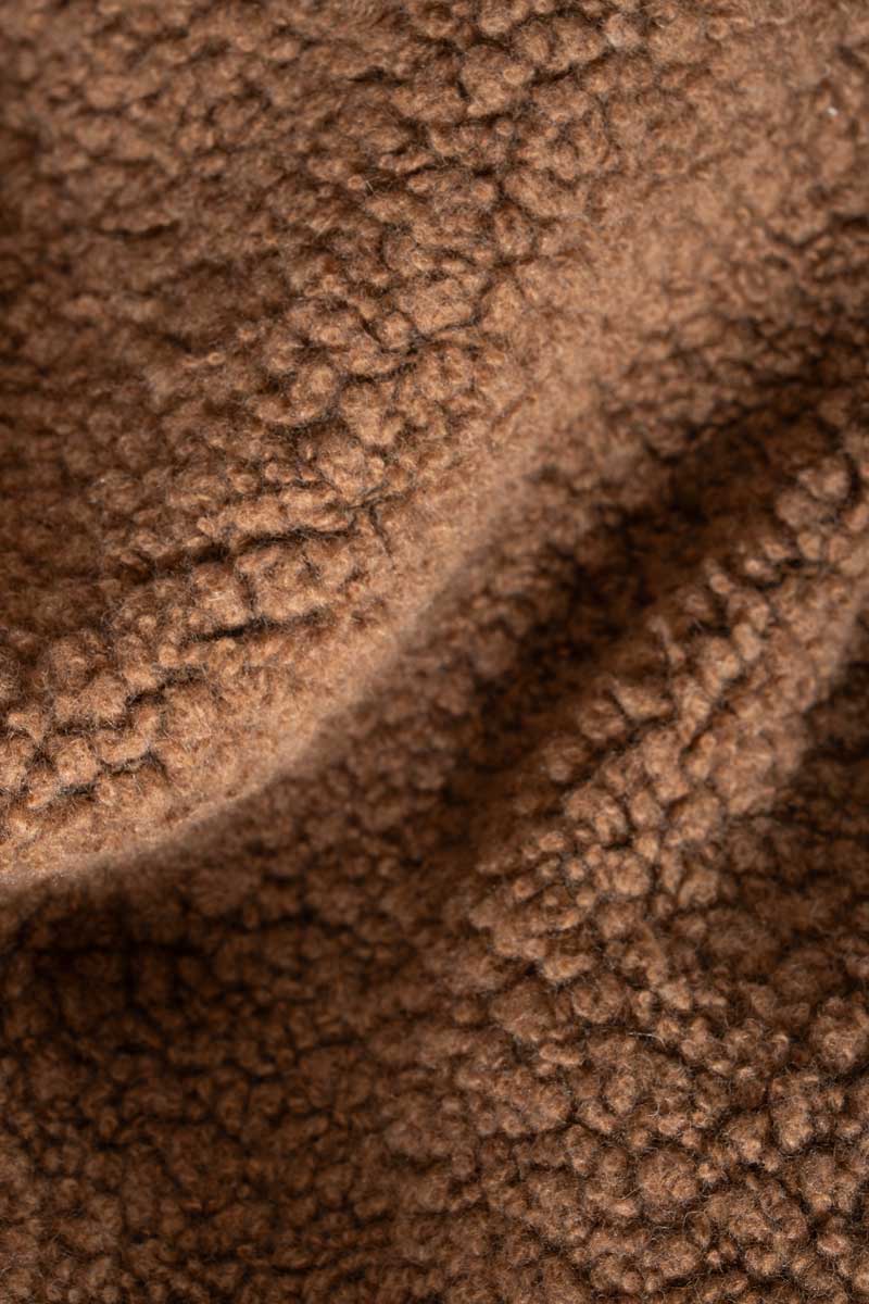 Giacca Pile Donna Teddy Lana Margaret  100% Lana Rigenerata - Rifò Lab Moda circolare made in Italy 
Beige Sughero