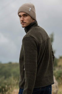 Giacca Pile Uomo Lana Rigenerata Uomo - Rifò Lab Moda circolare made in Italy 
Verde Foresta