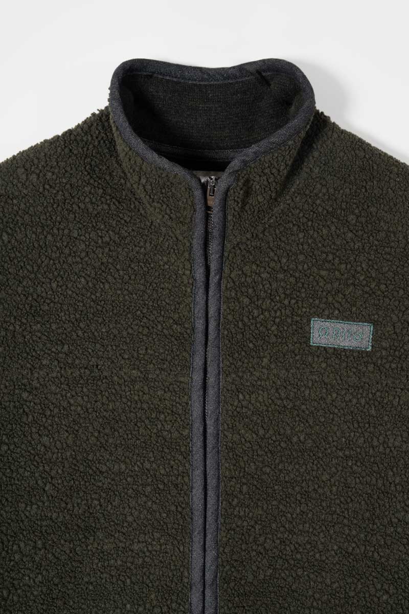 Giacca Pile Uomo Lana Rigenerata Uomo Verde - Rifò Lab Moda circolare made in Italy 