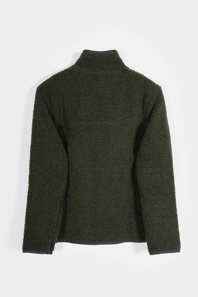 Giacca Pile Uomo Lana Rigenerata Uomo - Rifò Lab Moda circolare made in Italy 
Verde Foresta