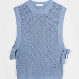 Smanicato Donna Gilet Crochet Cotone Amanda  - Rifò Lab Moda circolare made in Italy