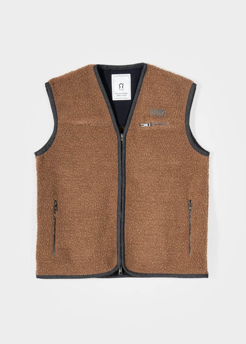 Gilet Pile Donna Uomo Lana Riciclata Andrew - Rifò Lab Moda circolare made in Italy
Beige Sughero