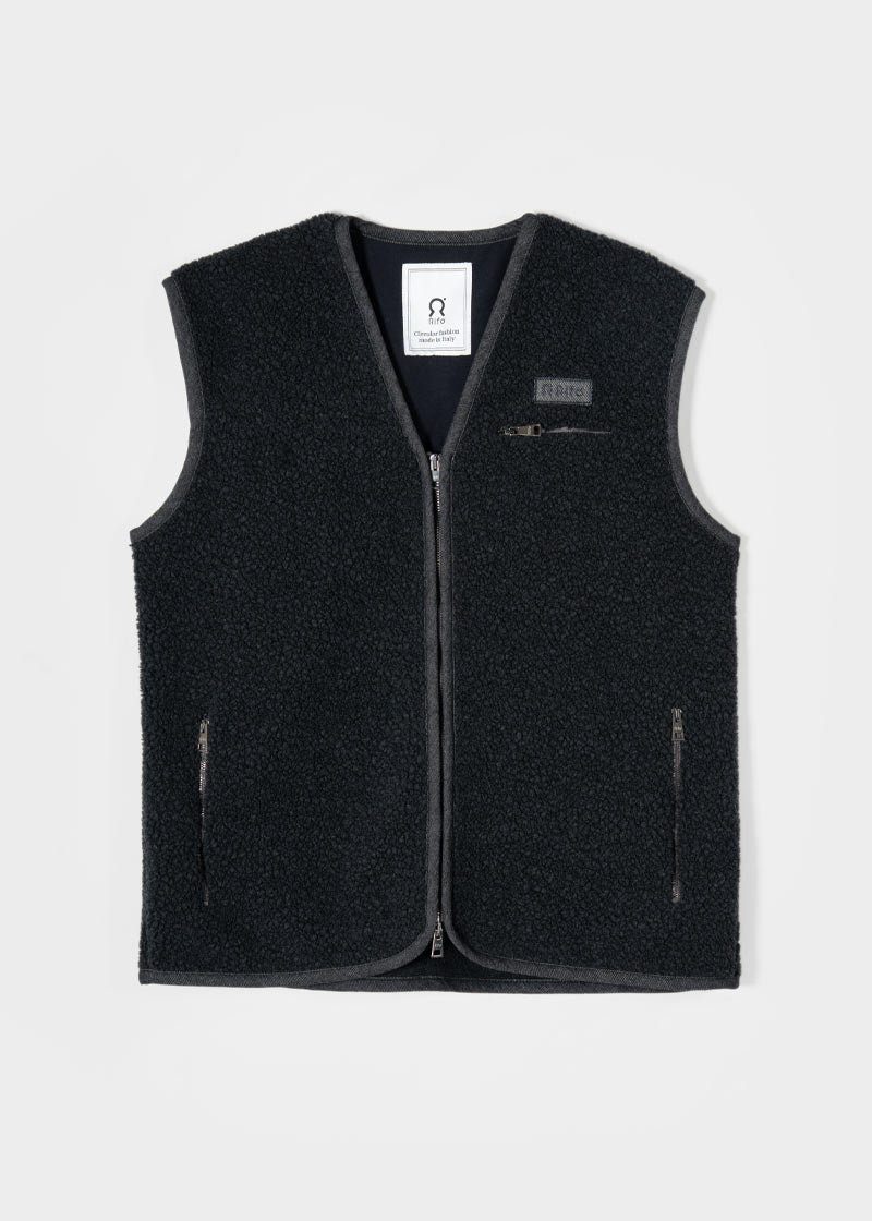 Gilet Pile Donna Uomo Lana Riciclata Andrew - Rifò Lab Moda circolare made in Italy
Grigio Antracite