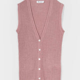 gilet con bottoni donna Lilia - gilet elegante donna seta rigenerata - Rifò Lab Moda circolare made in Italy