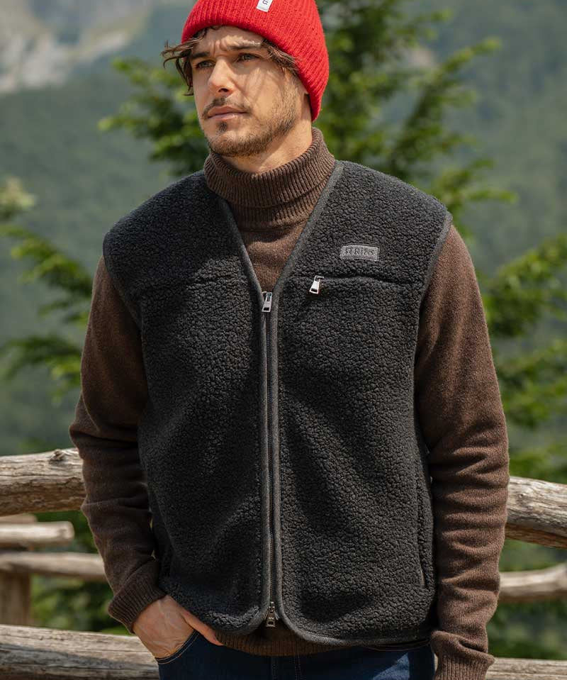 Gilet Pile Donna Uomo Lana Riciclata Andrew - Rifò Lab Moda circolare made in Italy
Grigio Antracite