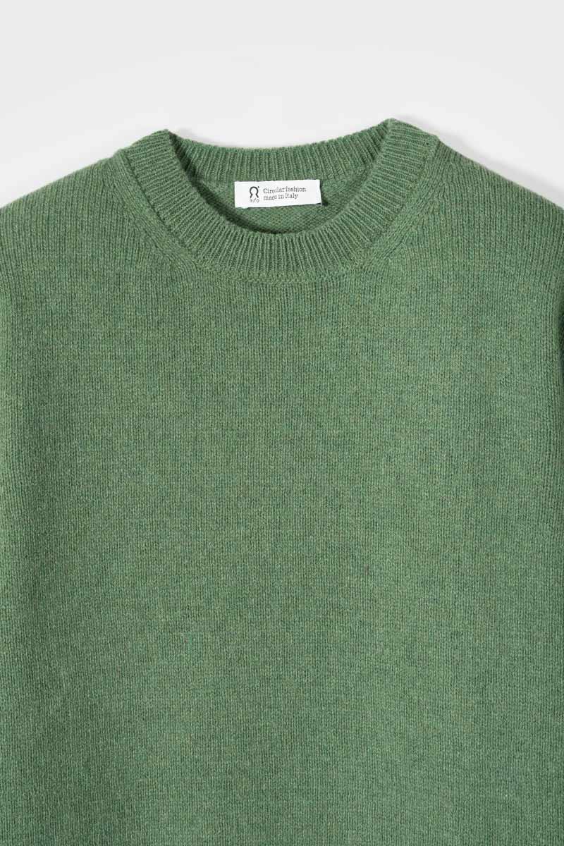 Maglia Donna Cashmere Rigenerato Edda Verde Bietola - Rifò moda circolare made in Italy