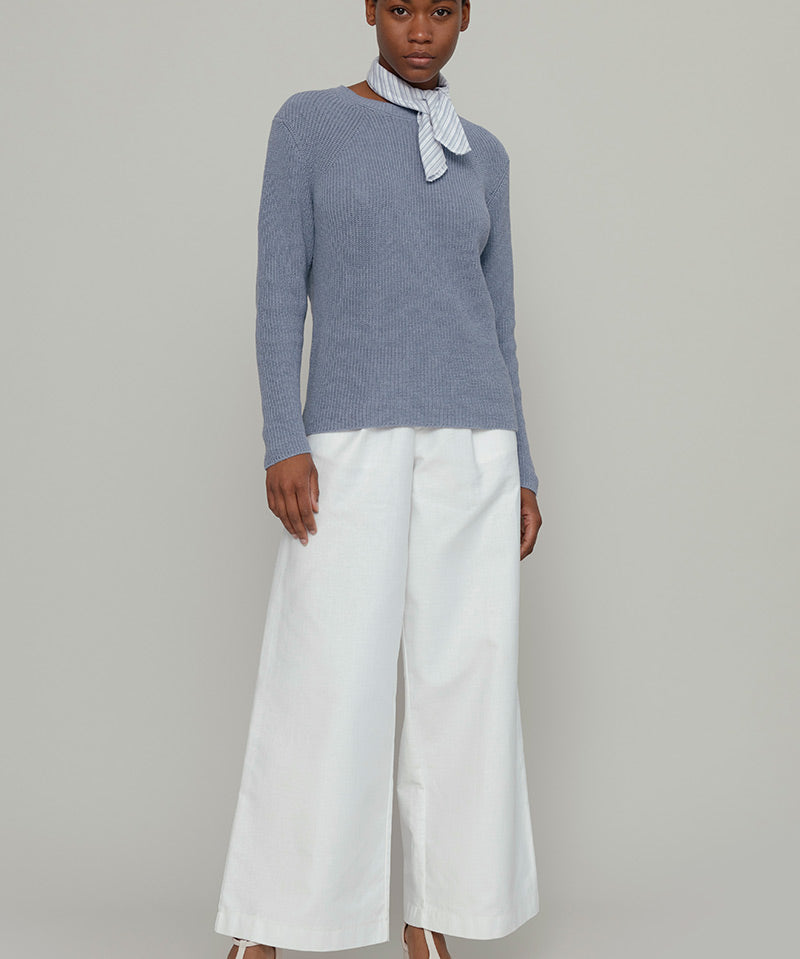 Maglia Donna Cotone Rigenerato Fanny Blu Indigo