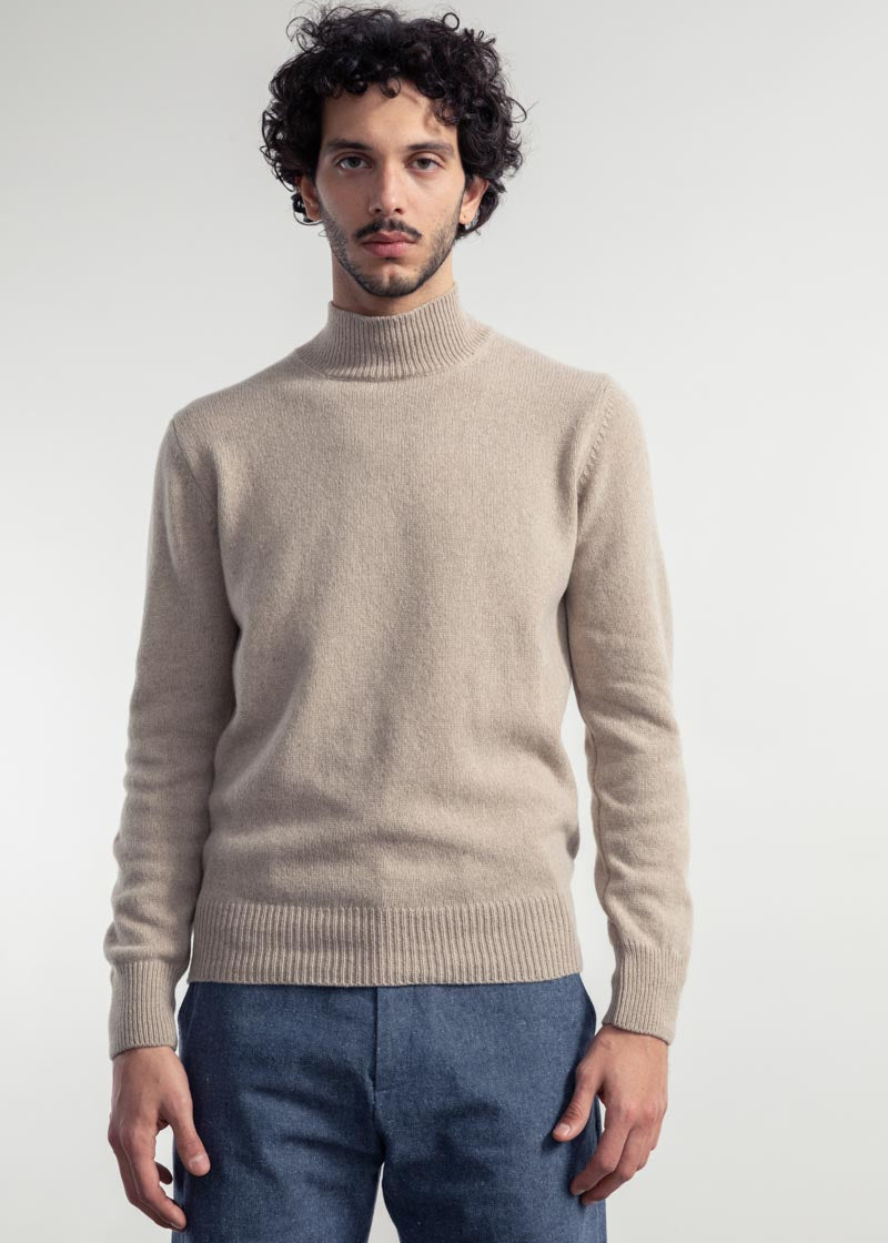 Beige Sabbia | Maglia Uomo Cashmere Rigenerato Clemente