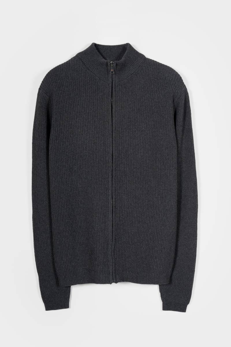 Cardigan Cotone Uomo - cardigan con zip uomo cotone rigenerato - Moda Circolare made in Italy Rifò