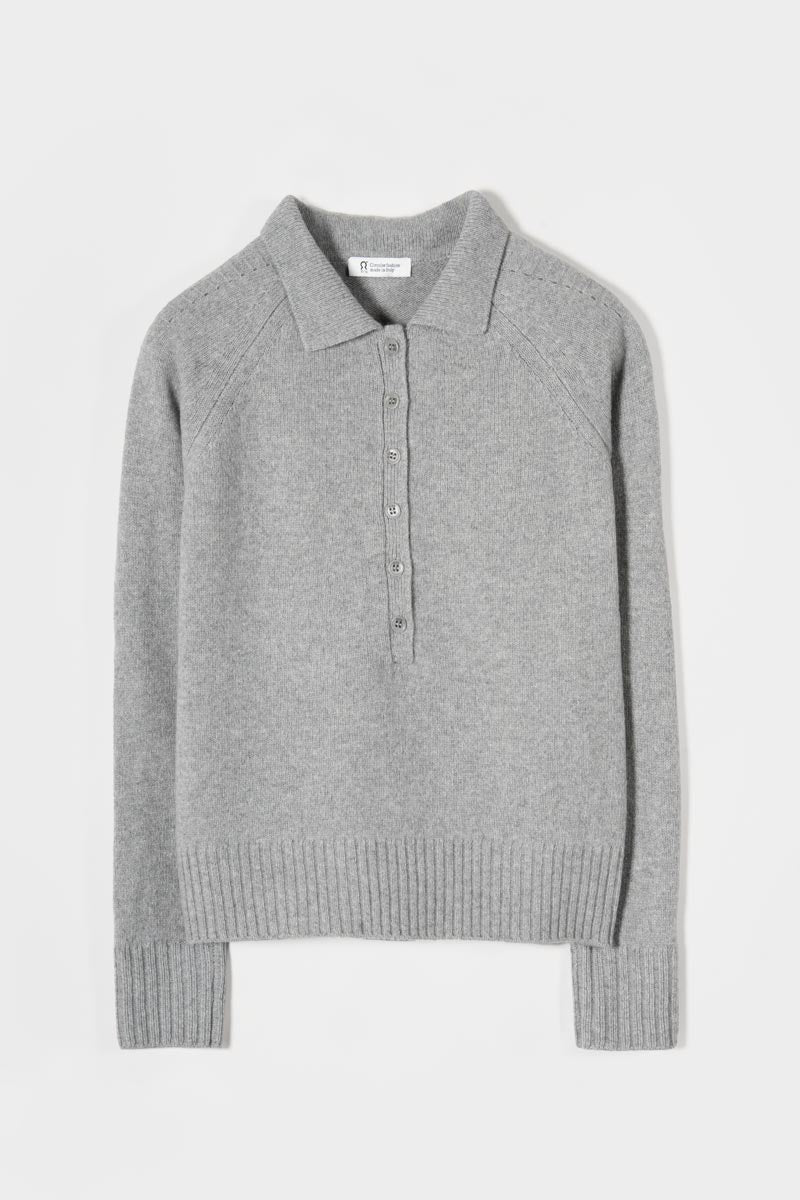 Maglione Polo Donna Lana con Bottoni Demetra - Rifò Lab Moda circolare made in Italy