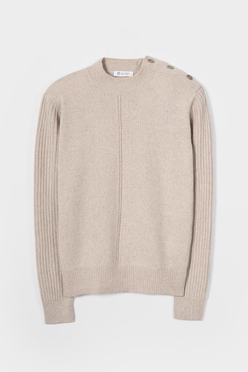 Maglia Collo Lupetto Donna Cashmere Rigenerato Barbara- Rifò Lab Moda circolare made in Italy 
